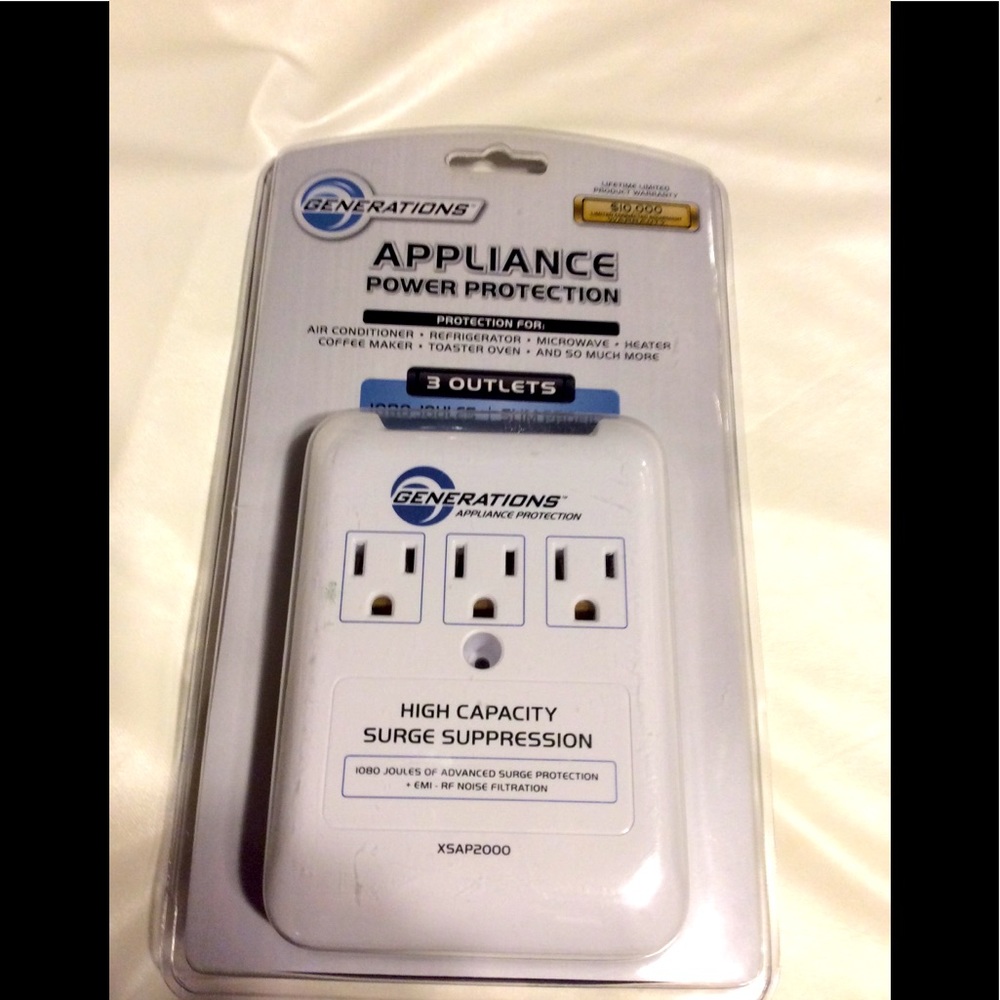 3 outlet surge protector 1080Joules